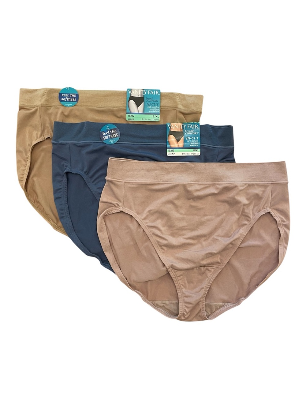Vanity Fair Beyond Comfort Hi-Cut Briefs Bundle Size 8 XL